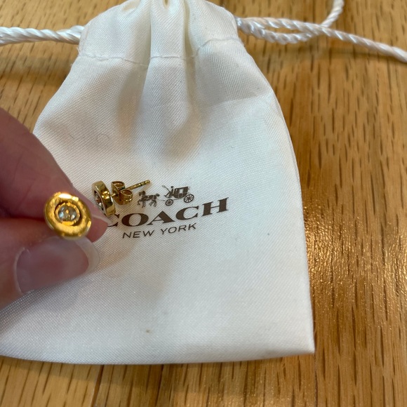 Coach Earrings. Gold Plated. - Picture 2 of 5